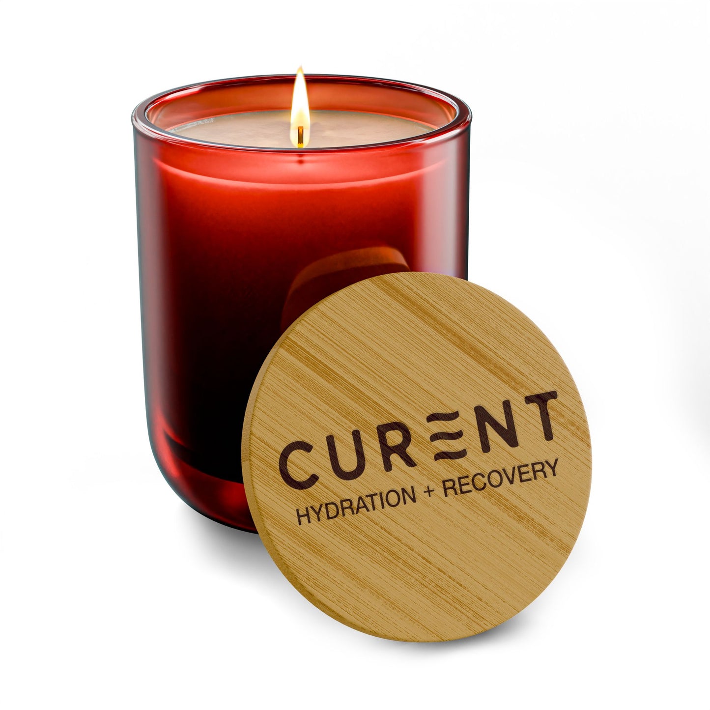 CURENT Soy Candle 14oz — Engraved Bamboo Lid "CURENT Hydration • Recovery"