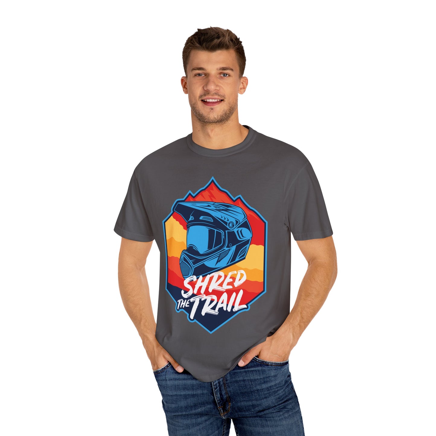 Shred The Trail Adventure T-Shirt - Unisex Garment-Dyed Tee for Outdoor Enthusiasts