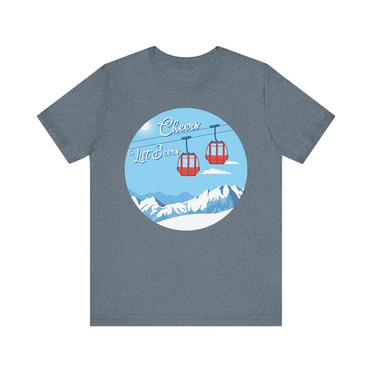 Cheers to Lift Beers Unisex Tee - Mountain Vibes Short Sleeve Shirt