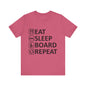 Eat Sleep Board Repeat - Unisex Jersey Tee
