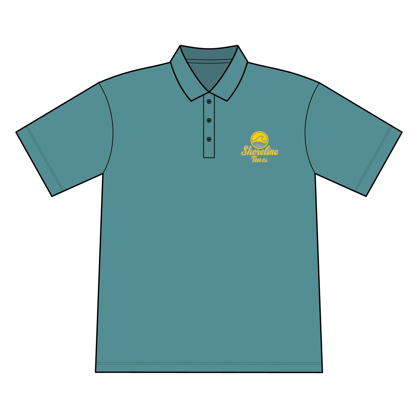 Embroidered Shoreline Tea Co Logo Polo Shirt