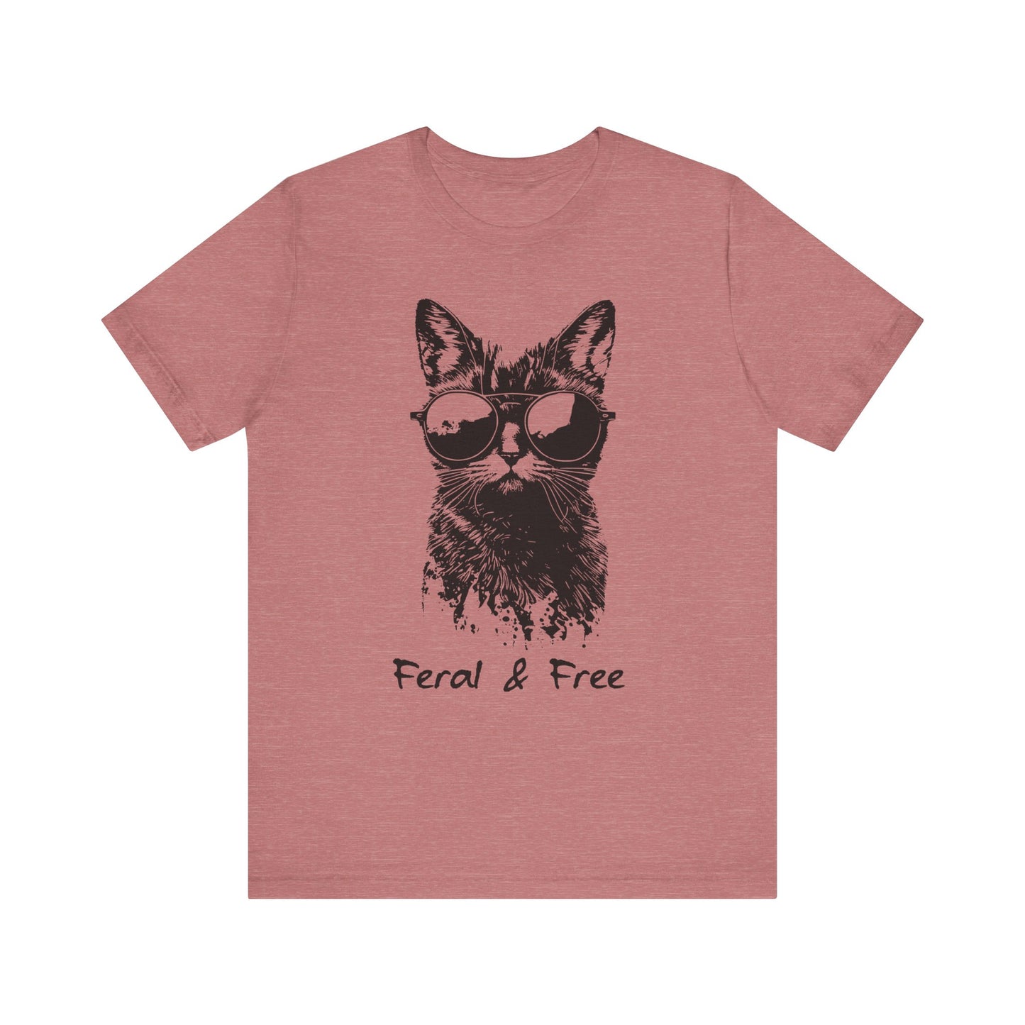 Feral and Free Funny Cat T-shirt Unisex Jersey Short Sleeve Tee