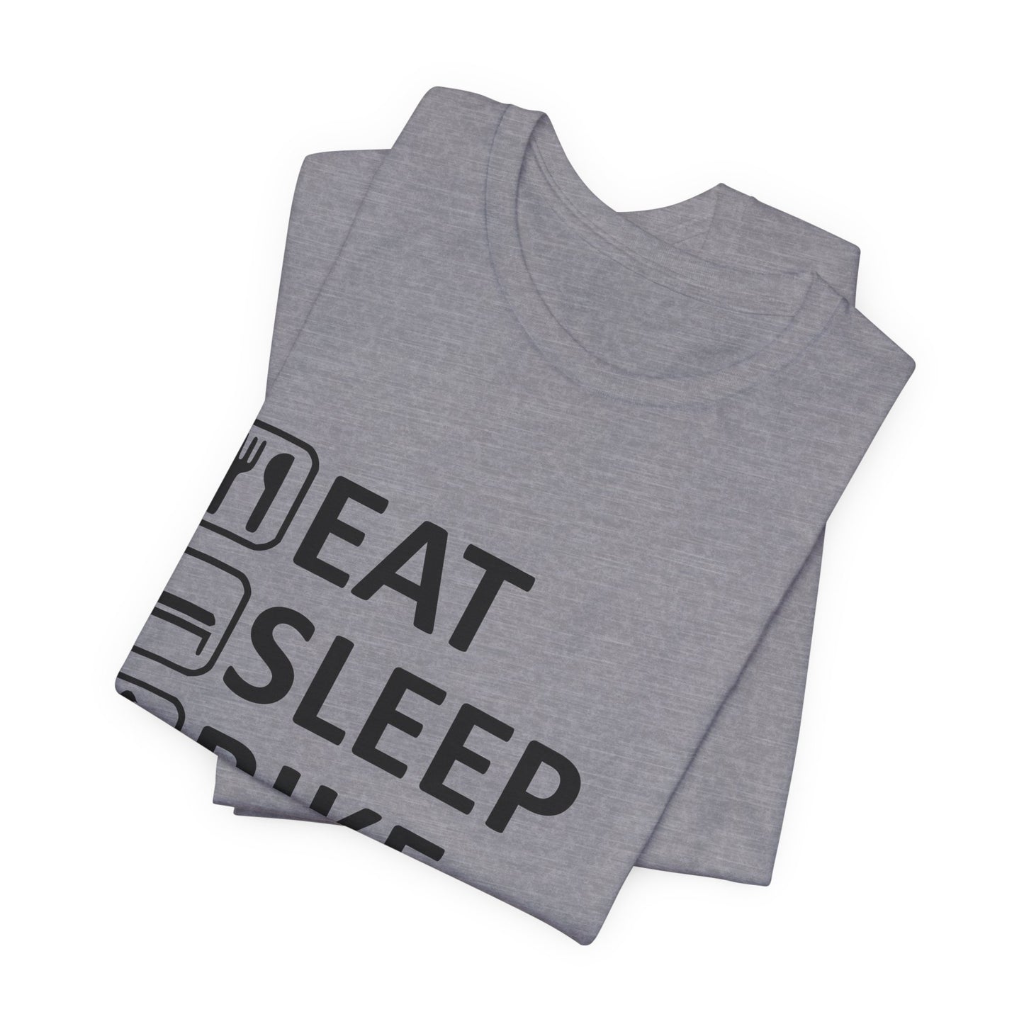Eat Sleep Bike Repeat - Unisex Jersey Tee, Funny Cycling Shirt, Gift for Cyclists, Casual Wear, Bike Lover's Tee, Sports Enthusiast Top