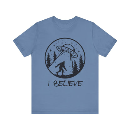 I Believe UFO and Big Foot Unisex Jersey Tee