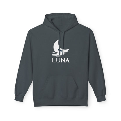 LUNA Moonlit Fleece Hoodie, Cozy Unisex Hoodie, Casual Sweatshirt, Winter Gift, Celestial Clothing, Night Sky Apparel