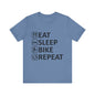 Eat Sleep Bike Repeat - Unisex Jersey Tee, Funny Cycling Shirt, Gift for Cyclists, Casual Wear, Bike Lover's Tee, Sports Enthusiast Top