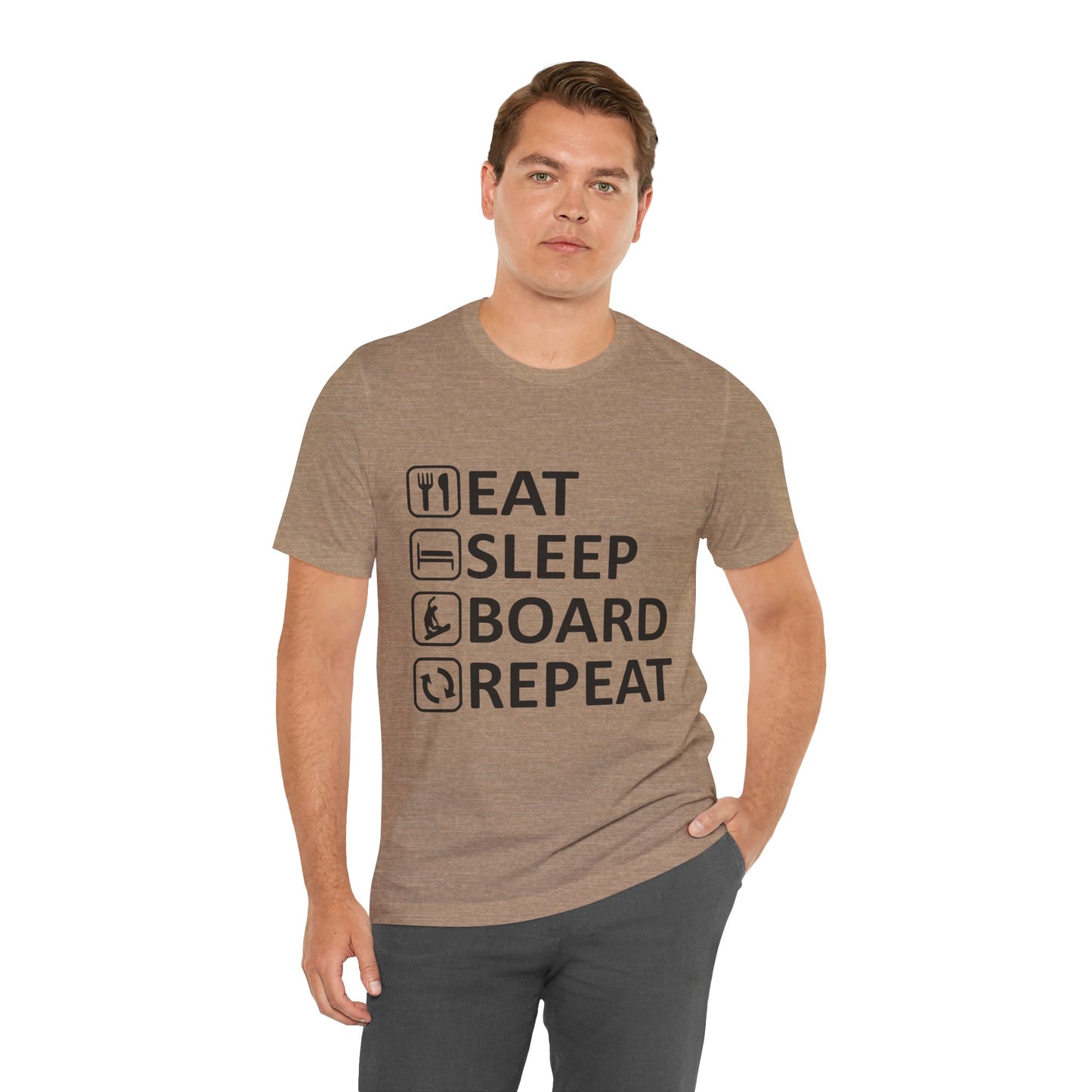 Eat Sleep Board Repeat - Unisex Jersey Tee