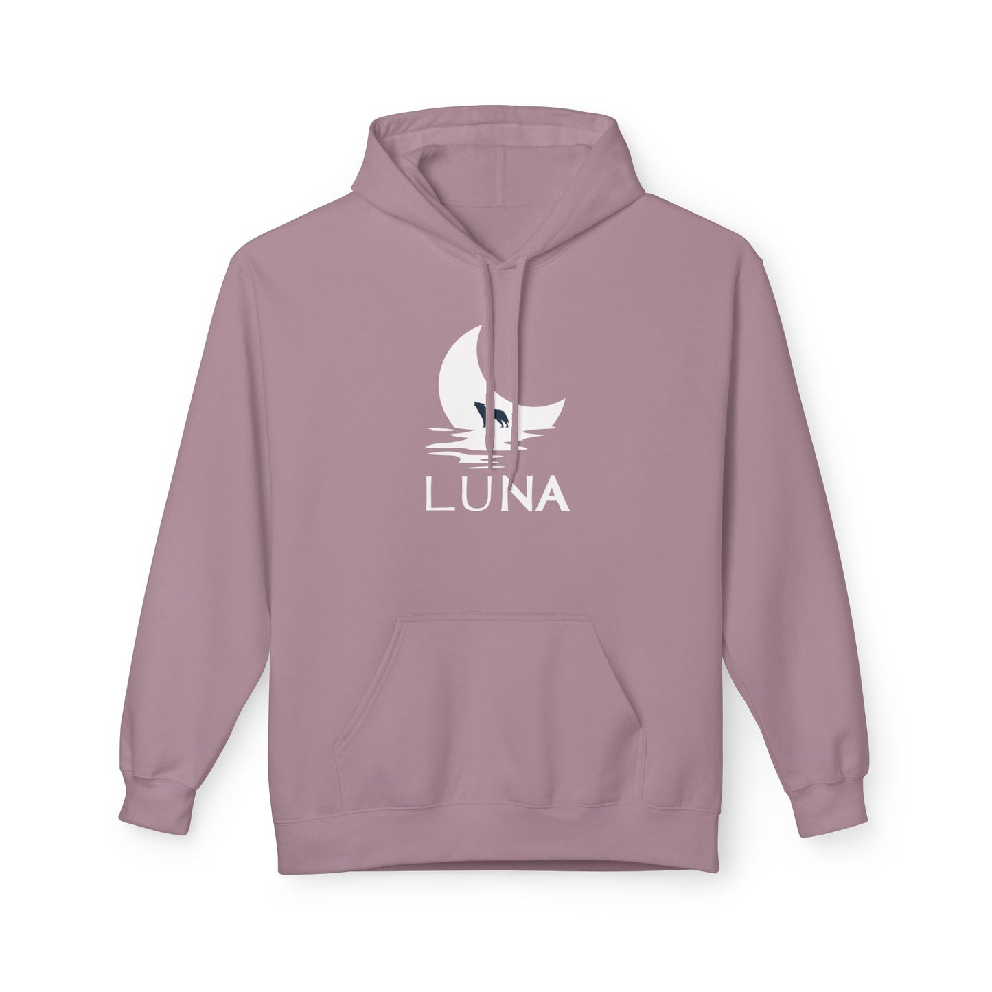 LUNA Moonlit Fleece Hoodie, Cozy Unisex Hoodie, Casual Sweatshirt, Winter Gift, Celestial Clothing, Night Sky Apparel