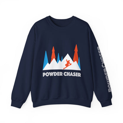 Powder Chaser Unisex Heavy Blend™ Crewneck Sweatshirt - Perfect for Skiers & Snowboarders