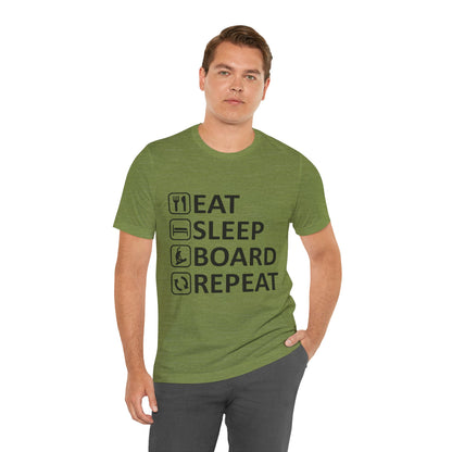 Eat Sleep Board Repeat - Unisex Jersey Tee