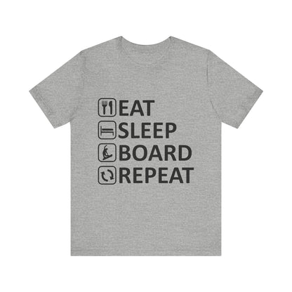 Eat Sleep Board Repeat - Unisex Jersey Tee
