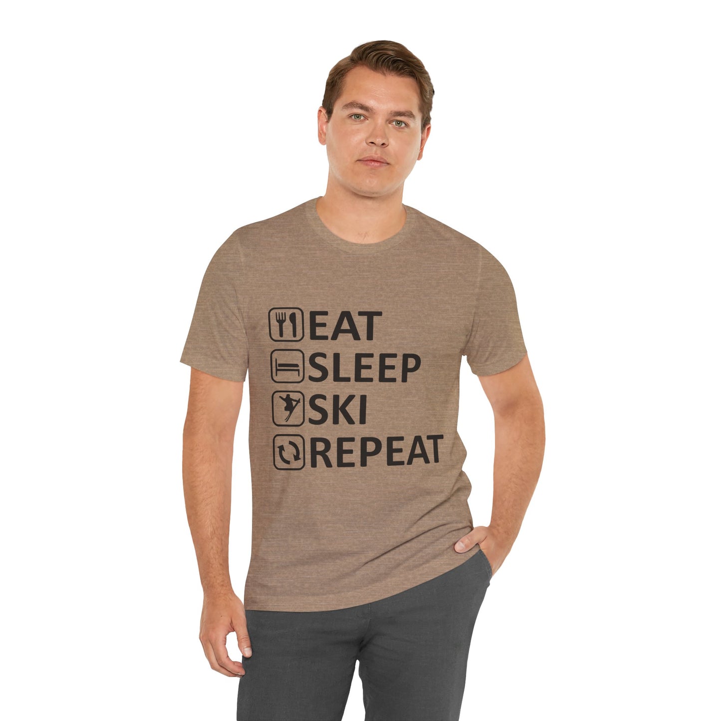 Eat Sleep Ski Repeat - Unisex Jersey Tee