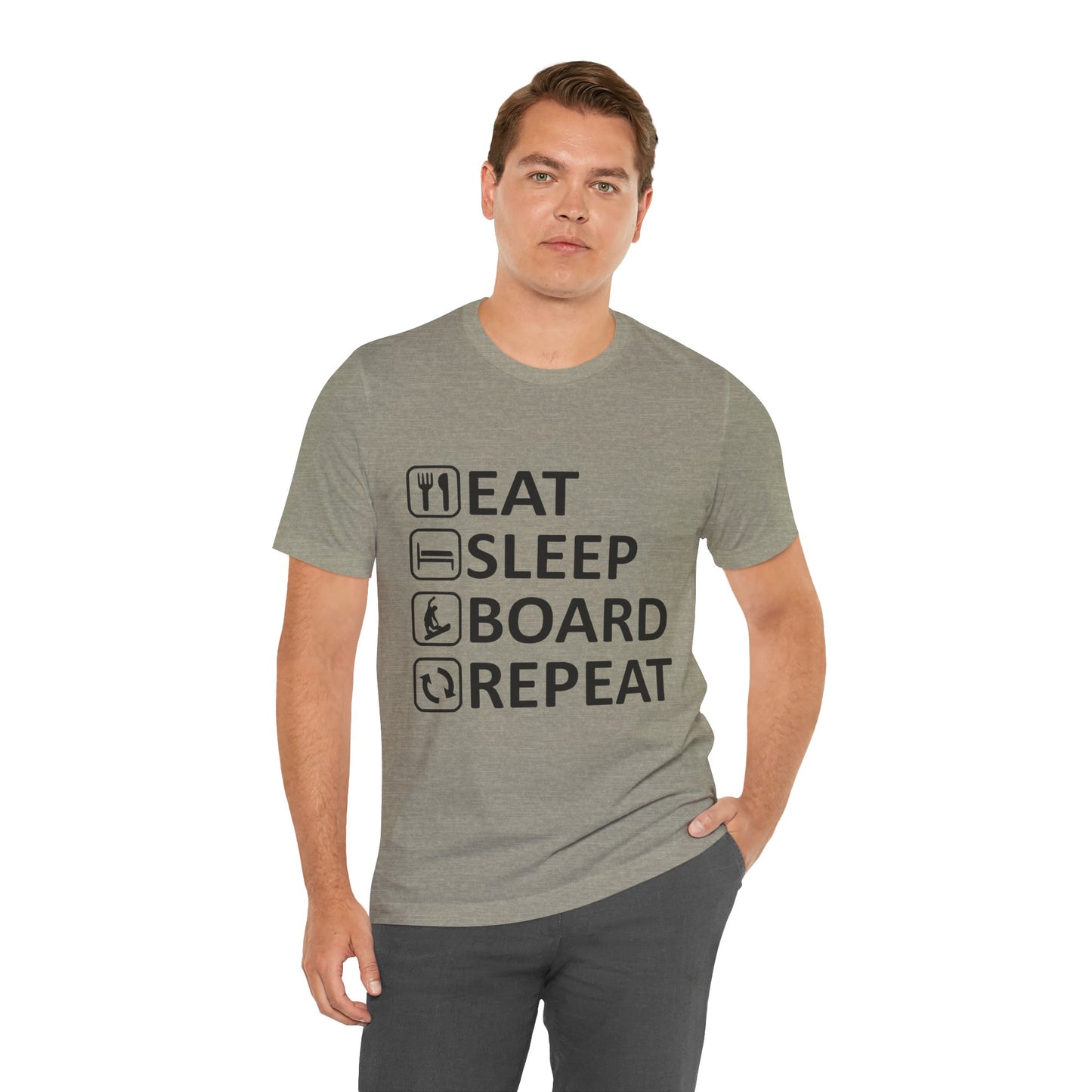 Eat Sleep Board Repeat - Unisex Jersey Tee