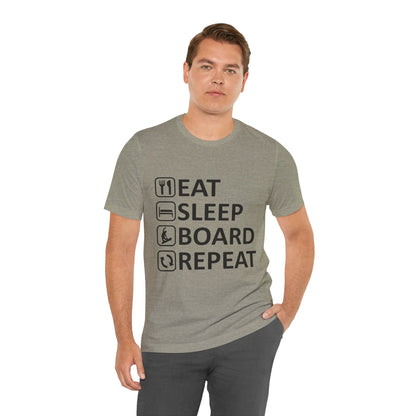Eat Sleep Board Repeat - Unisex Jersey Tee
