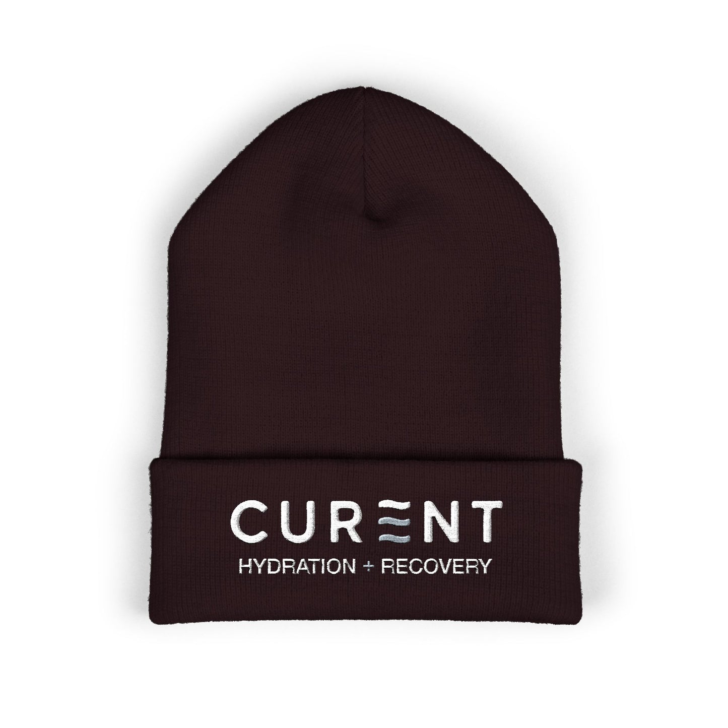 CURENT Embroidered Cuffed Beanie — Knit Hat