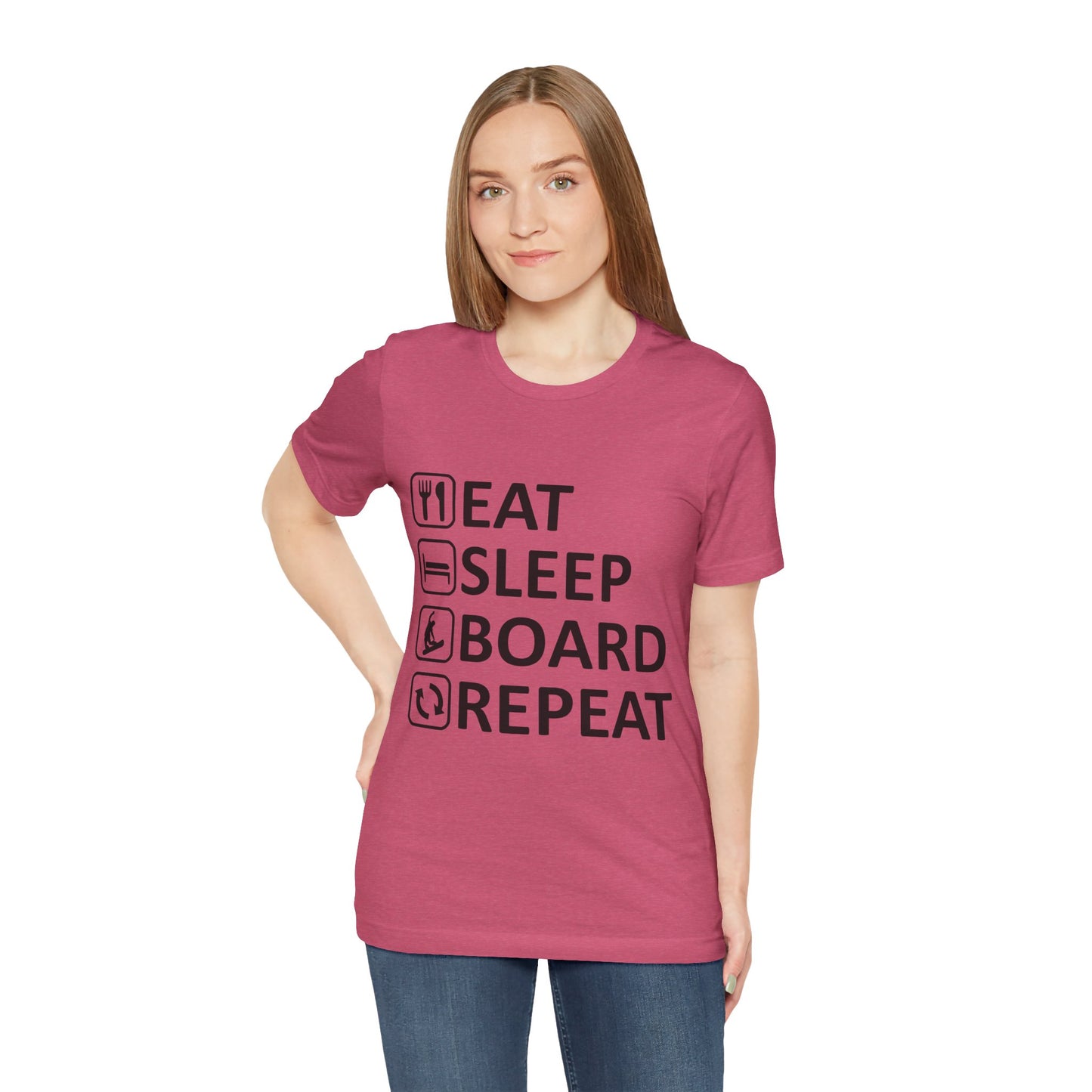 Eat Sleep Board Repeat - Unisex Jersey Tee