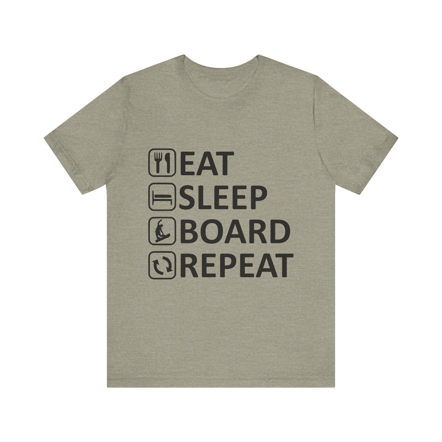 Eat Sleep Board Repeat - Unisex Jersey Tee