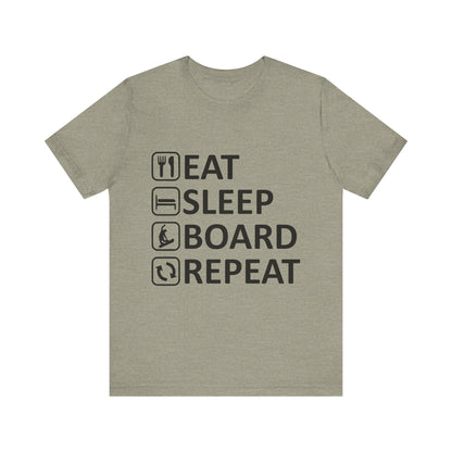 Eat Sleep Board Repeat - Unisex Jersey Tee