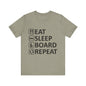 Eat Sleep Board Repeat - Unisex Jersey Tee