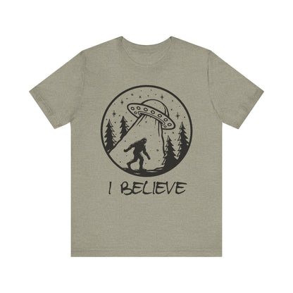 I Believe UFO and Big Foot Unisex Jersey Tee