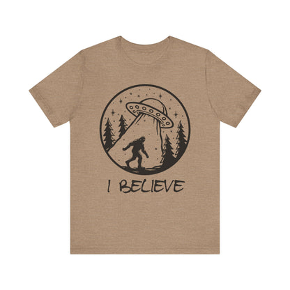 I Believe UFO and Big Foot Unisex Jersey Tee