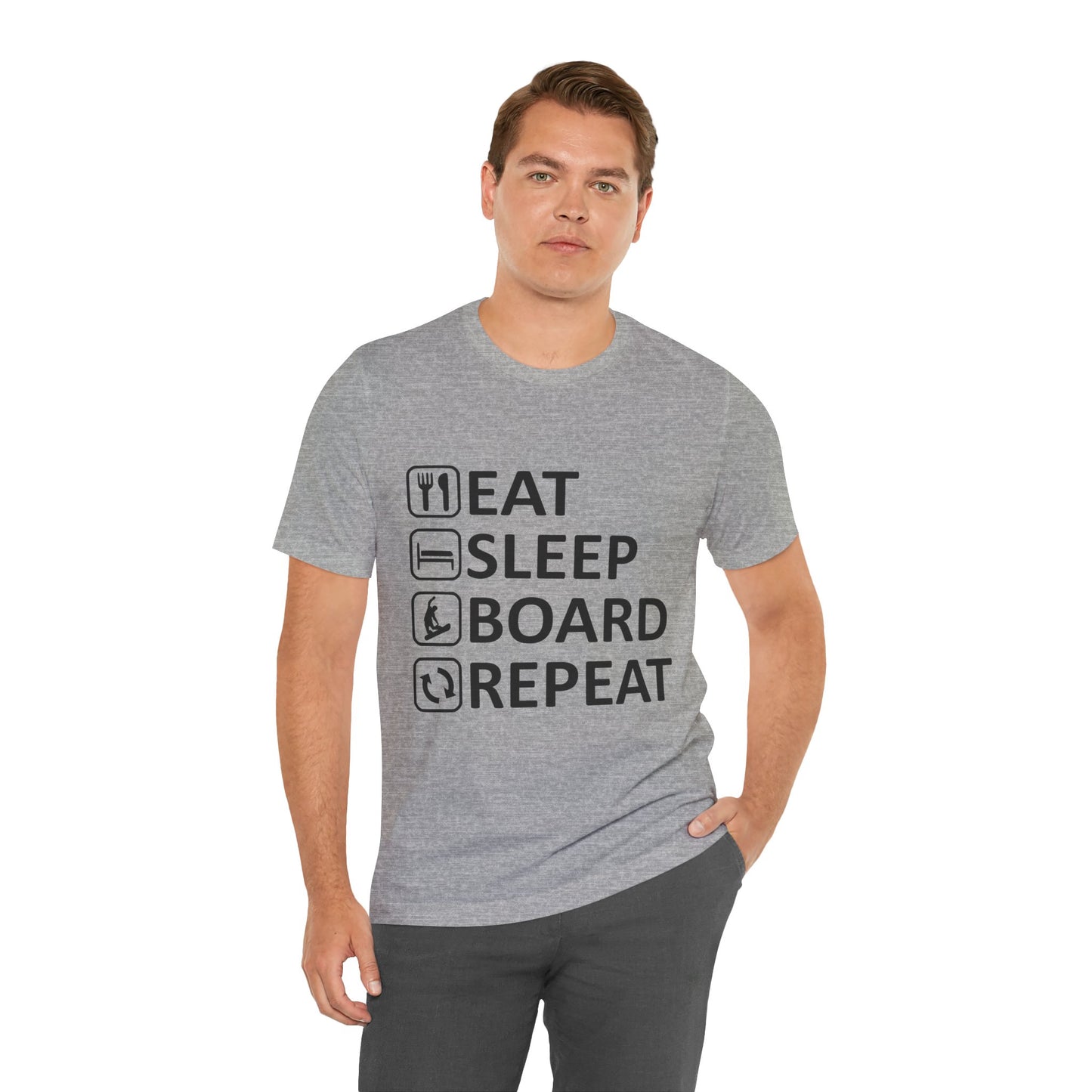 Eat Sleep Board Repeat - Unisex Jersey Tee