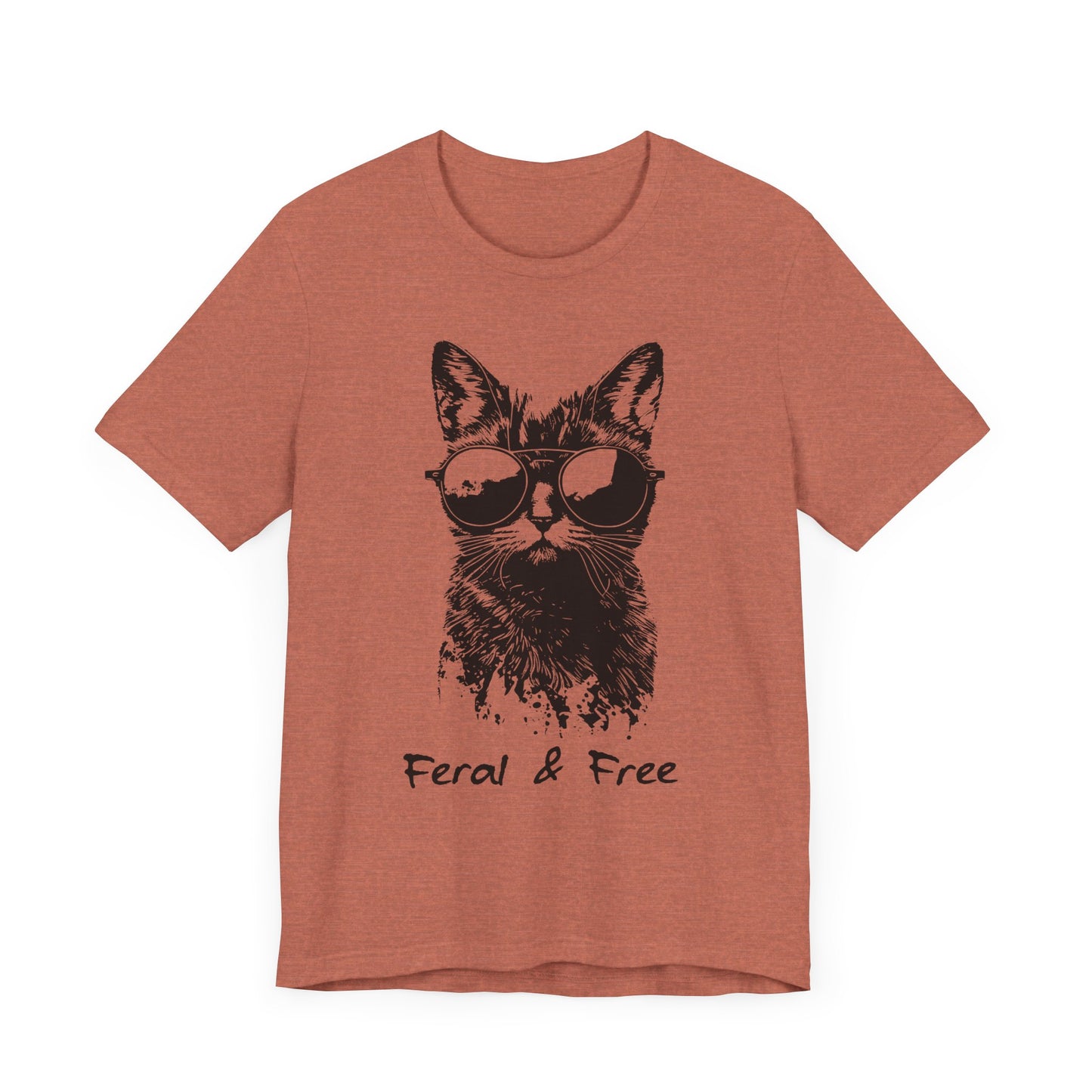 Feral and Free Funny Cat T-shirt Unisex Jersey Short Sleeve Tee