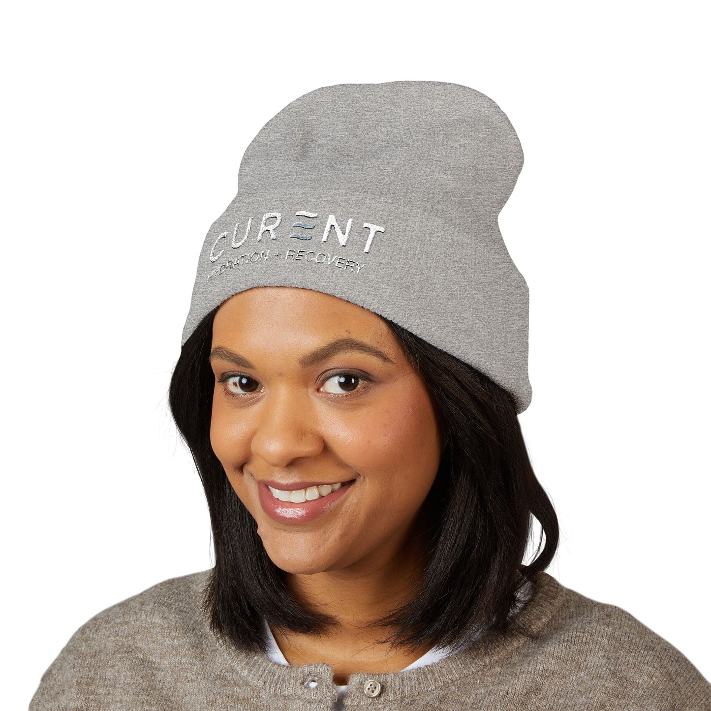 CURENT Embroidered Cuffed Beanie — Knit Hat