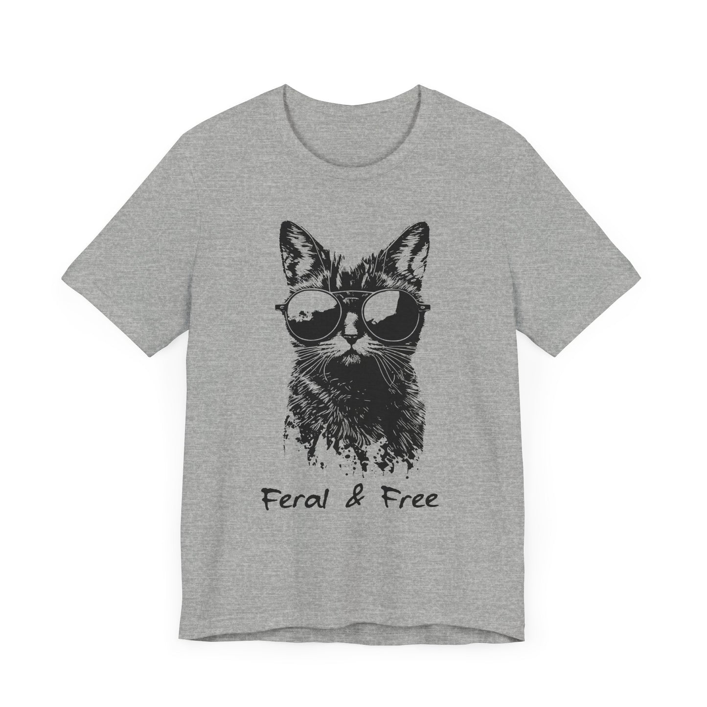 Feral and Free Funny Cat T-shirt Unisex Jersey Short Sleeve Tee