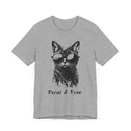 Feral and Free Funny Cat T-shirt Unisex Jersey Short Sleeve Tee