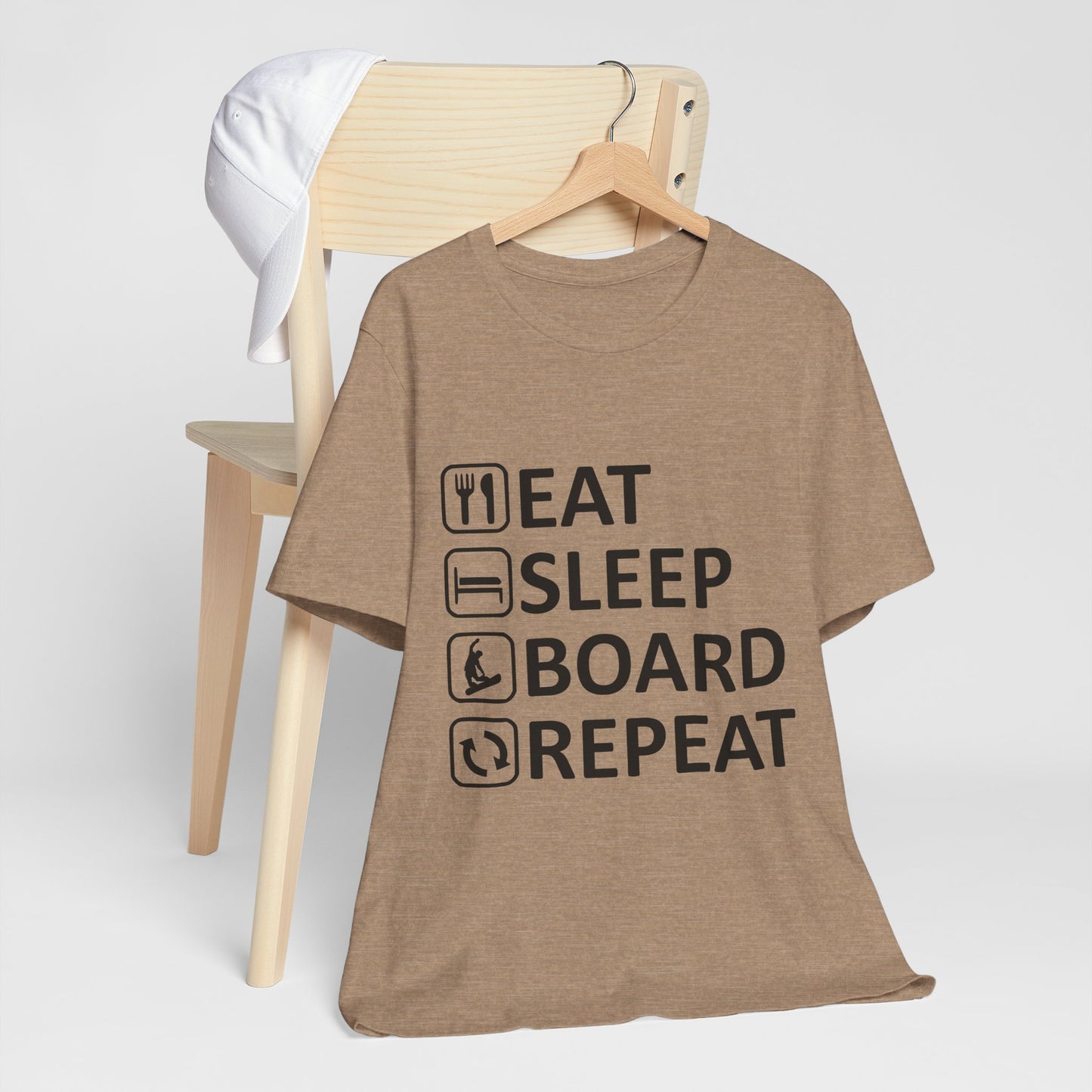 Eat Sleep Board Repeat - Unisex Jersey Tee