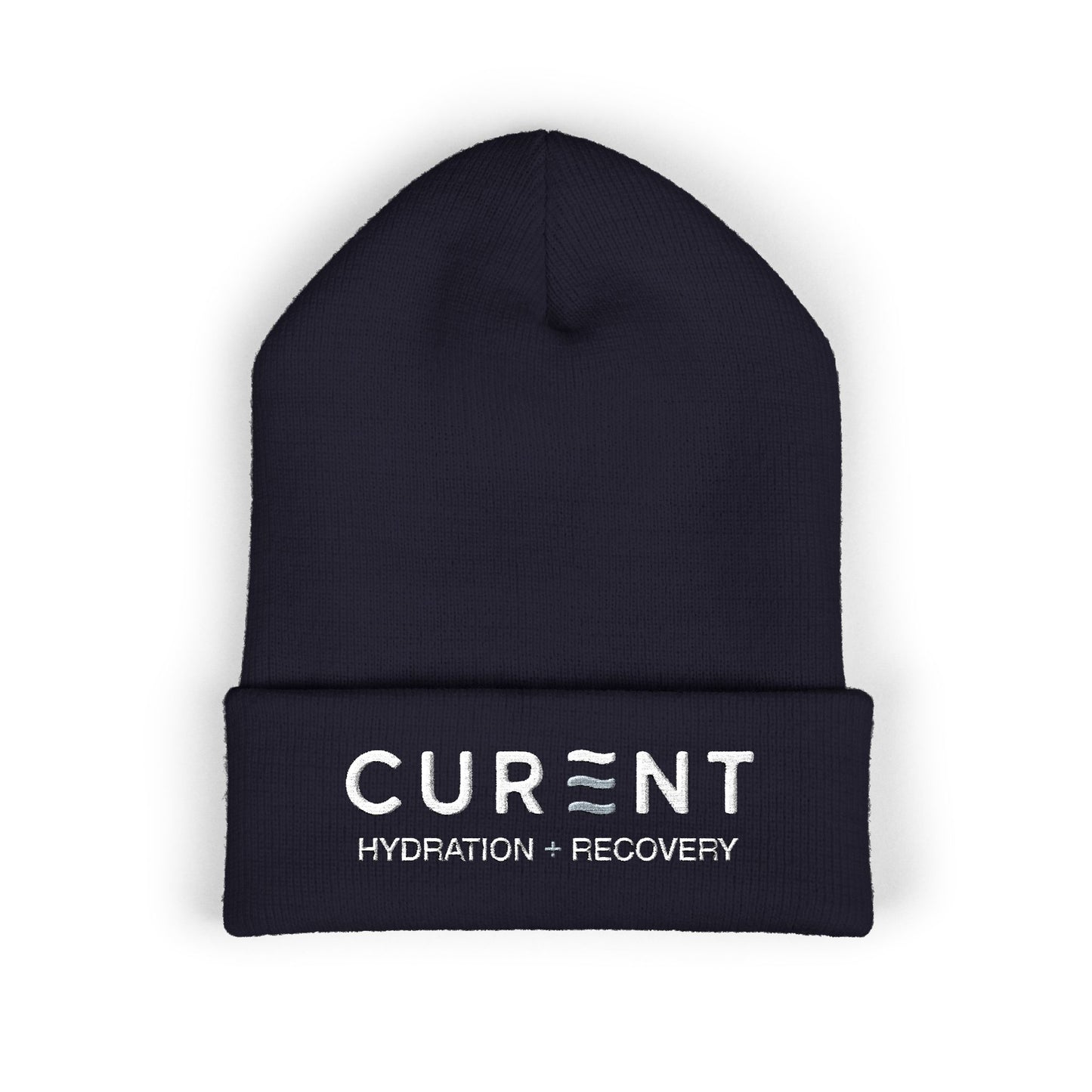 CURENT Embroidered Cuffed Beanie — Knit Hat