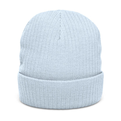 LUNA Ribbed Knit Beanie, Embroidered