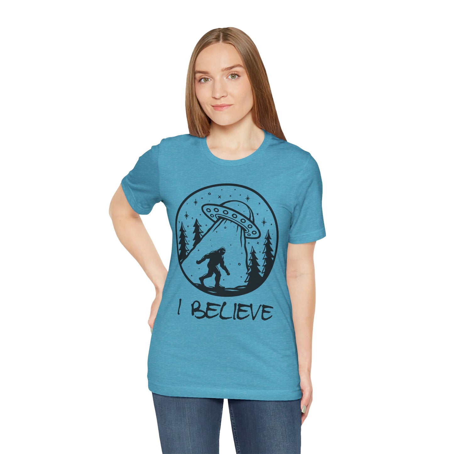 I Believe UFO and Big Foot Unisex Jersey Tee