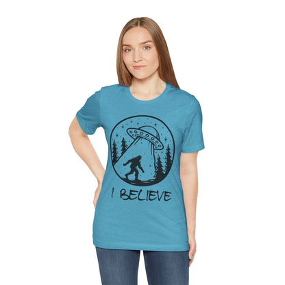 I Believe UFO and Big Foot Unisex Jersey Tee