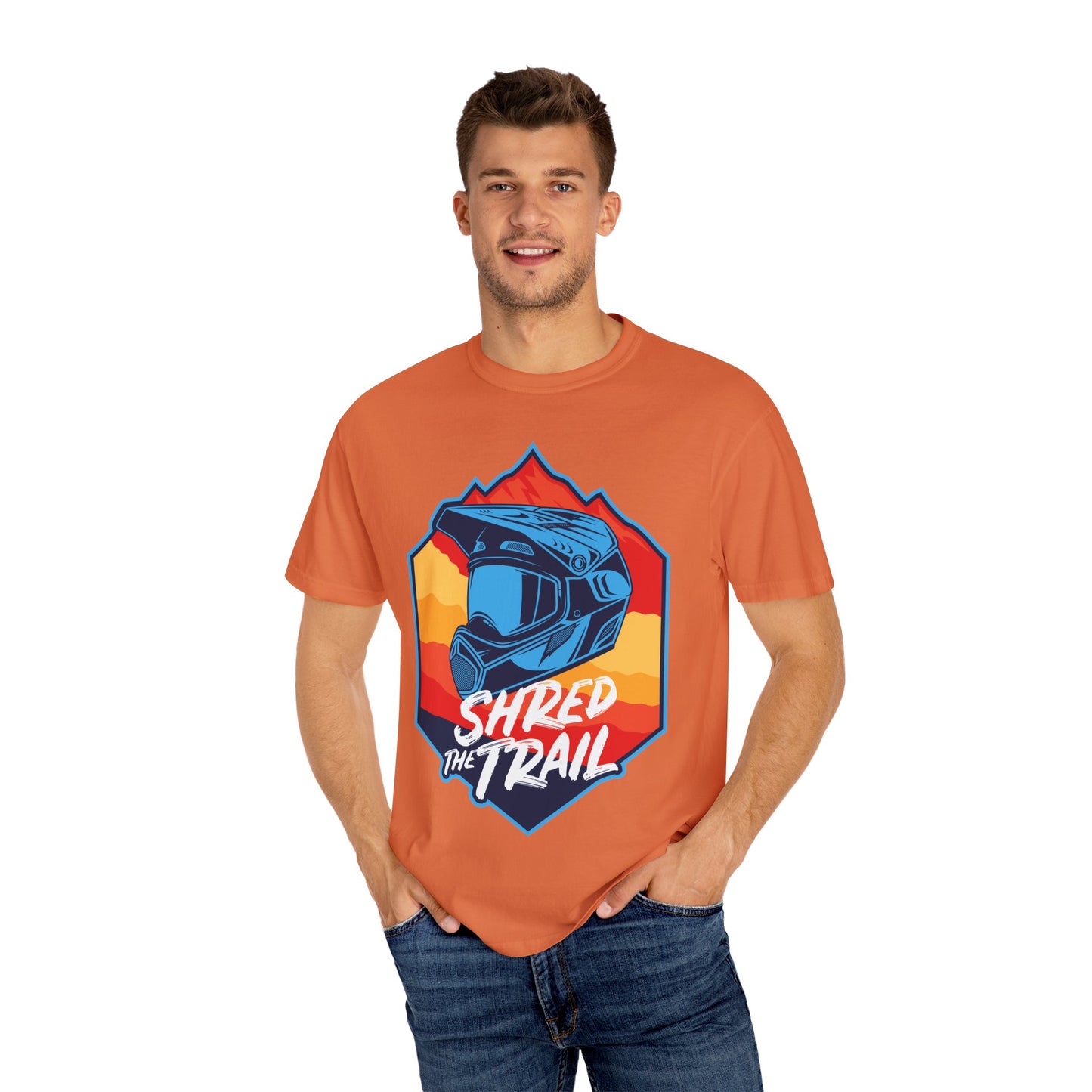 Shred The Trail Adventure T-Shirt - Unisex Garment-Dyed Tee for Outdoor Enthusiasts