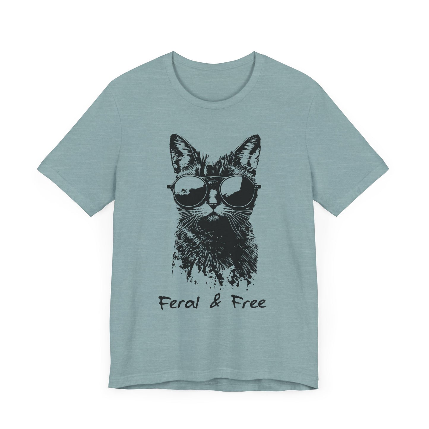 Feral and Free Funny Cat T-shirt Unisex Jersey Short Sleeve Tee