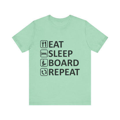 Eat Sleep Board Repeat - Unisex Jersey Tee