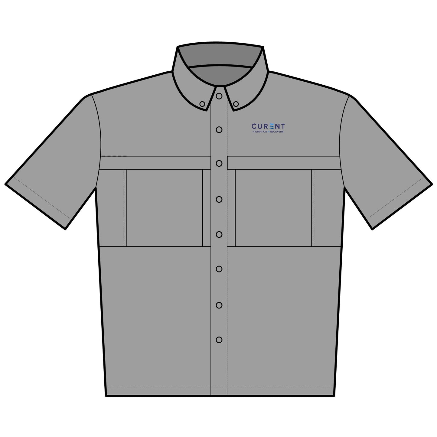 CURENT Embroidered Short-Sleeve Work Shirt
