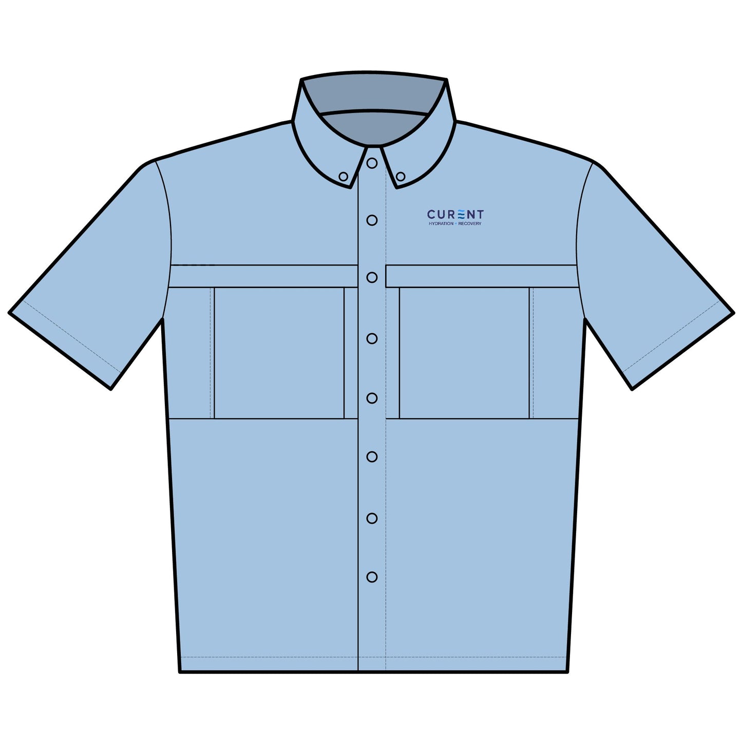 CURENT Embroidered Short-Sleeve Work Shirt