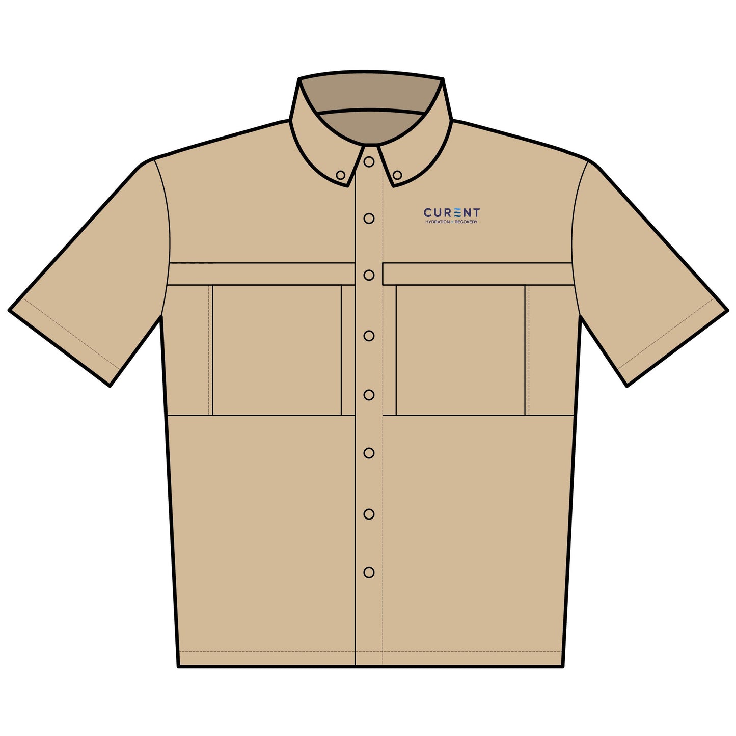 CURENT Embroidered Short-Sleeve Work Shirt