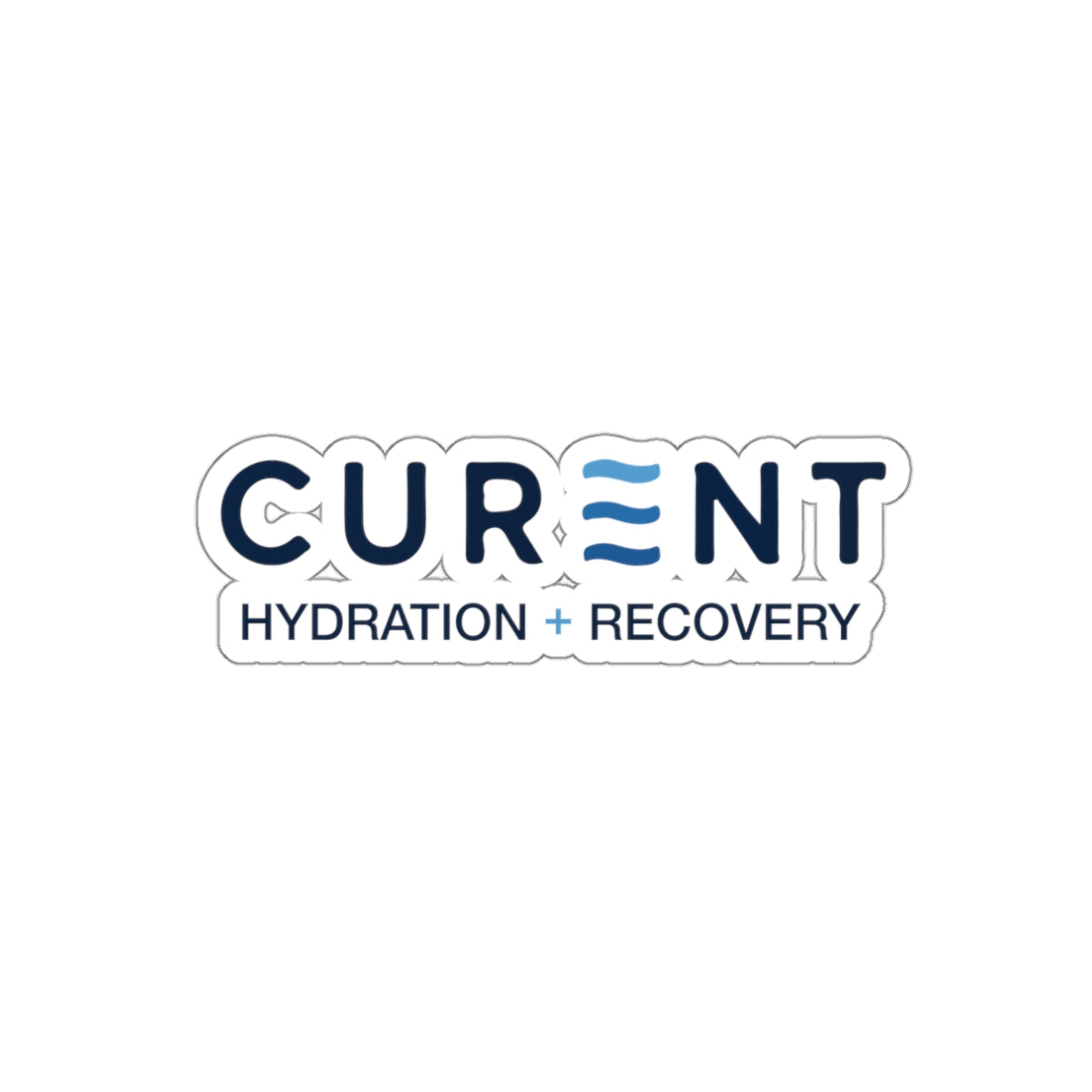 Current Hydration + Recovery Die-Cut Sticker — Waterwave Logo Sticker for Laptops, Bottles & Gear
