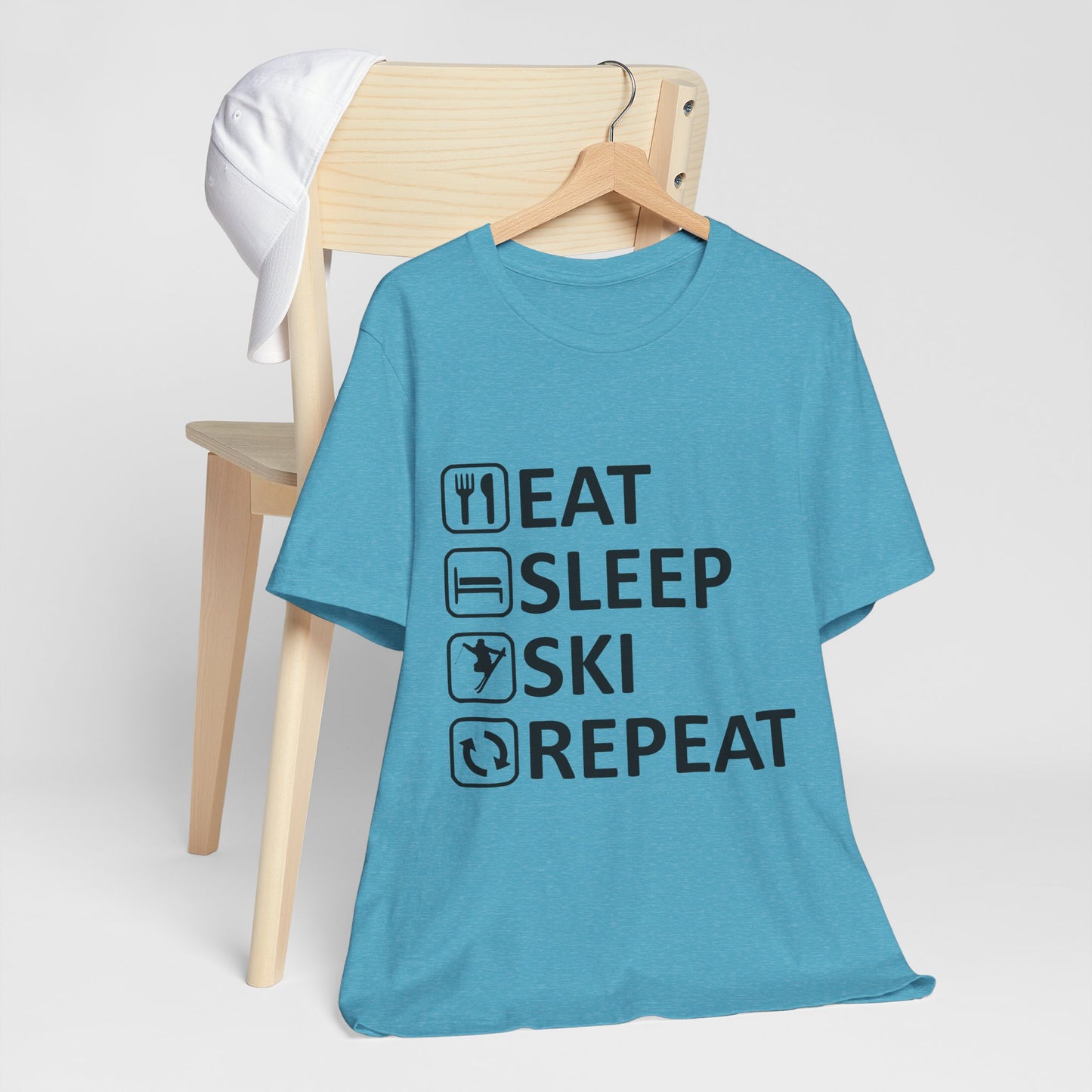 Eat Sleep Ski Repeat - Unisex Jersey Tee
