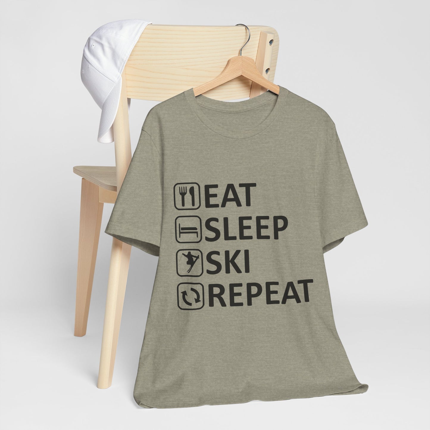 Eat Sleep Ski Repeat - Unisex Jersey Tee