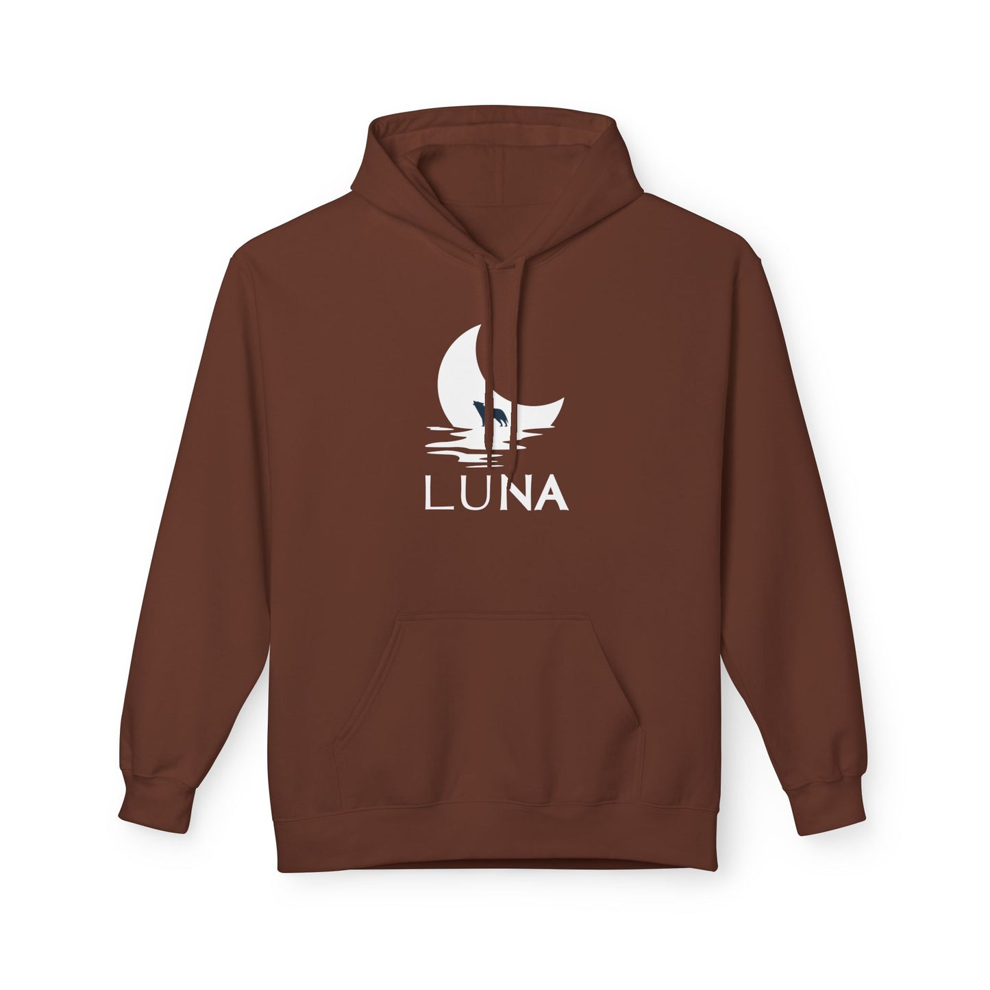 LUNA Moonlit Fleece Hoodie, Cozy Unisex Hoodie, Casual Sweatshirt, Winter Gift, Celestial Clothing, Night Sky Apparel