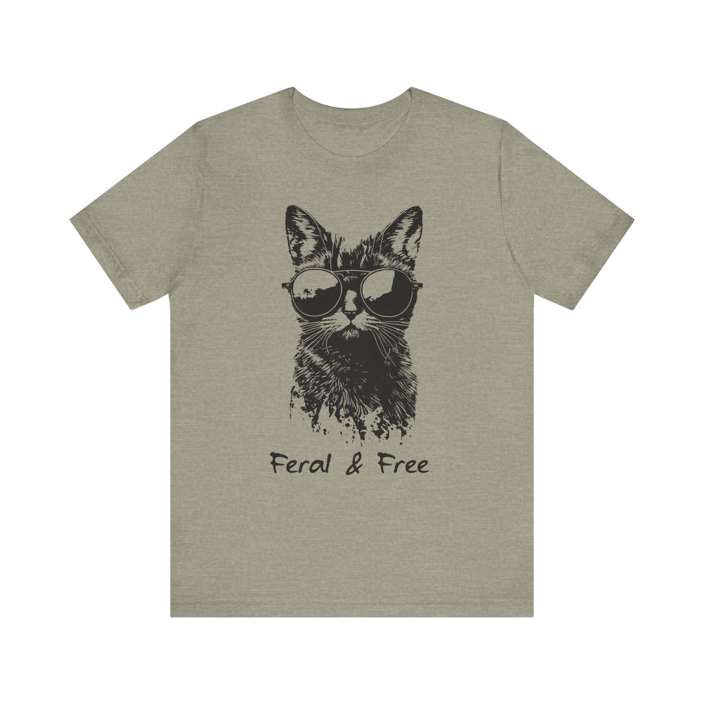 Feral and Free Funny Cat T-shirt Unisex Jersey Short Sleeve Tee