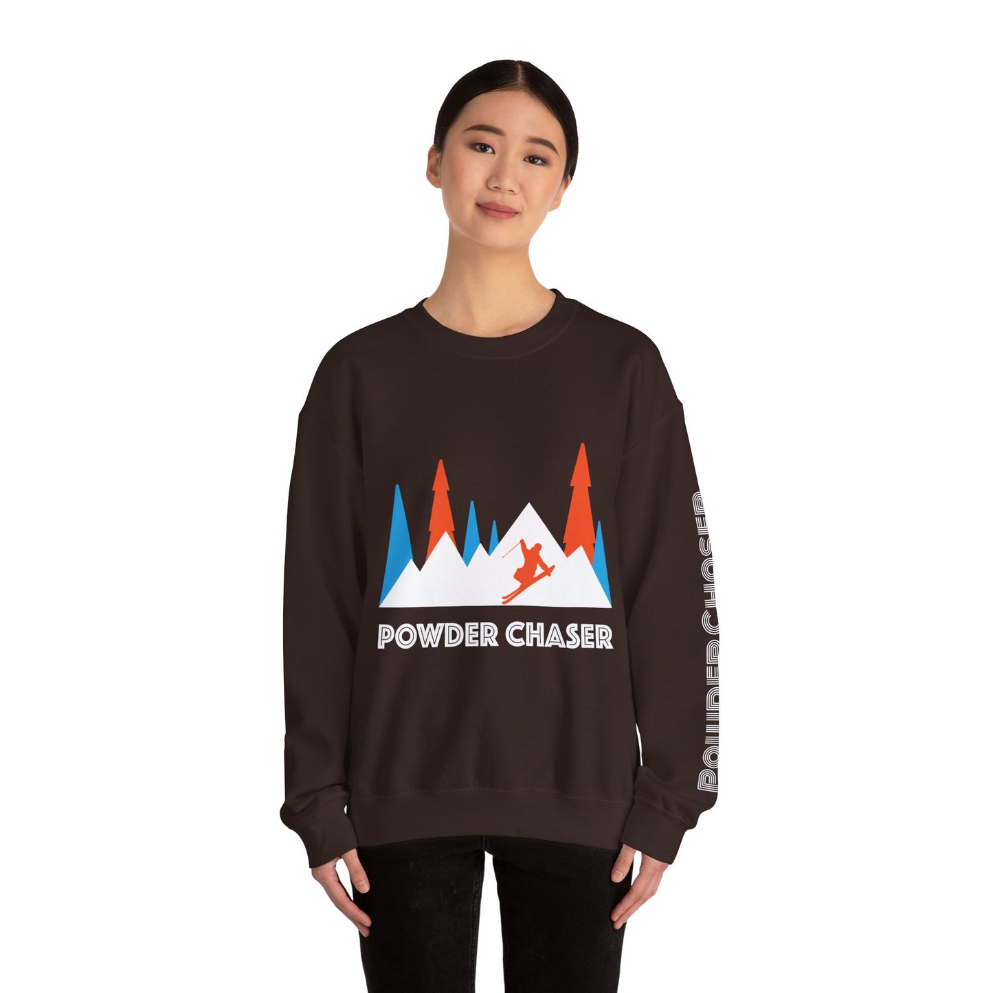 Powder Chaser Unisex Heavy Blend™ Crewneck Sweatshirt - Perfect for Skiers & Snowboarders