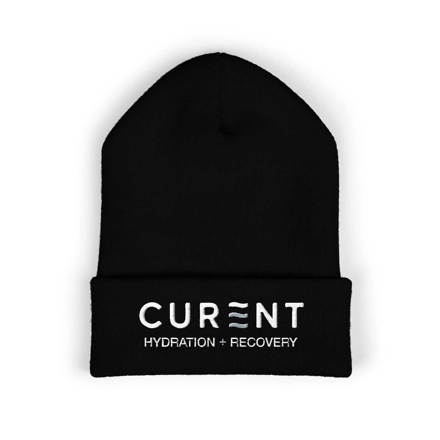 CURENT Embroidered Cuffed Beanie — Knit Hat
