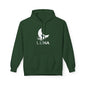 LUNA Moonlit Fleece Hoodie, Cozy Unisex Hoodie, Casual Sweatshirt, Winter Gift, Celestial Clothing, Night Sky Apparel