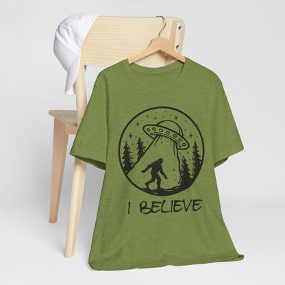 I Believe UFO and Big Foot Unisex Jersey Tee